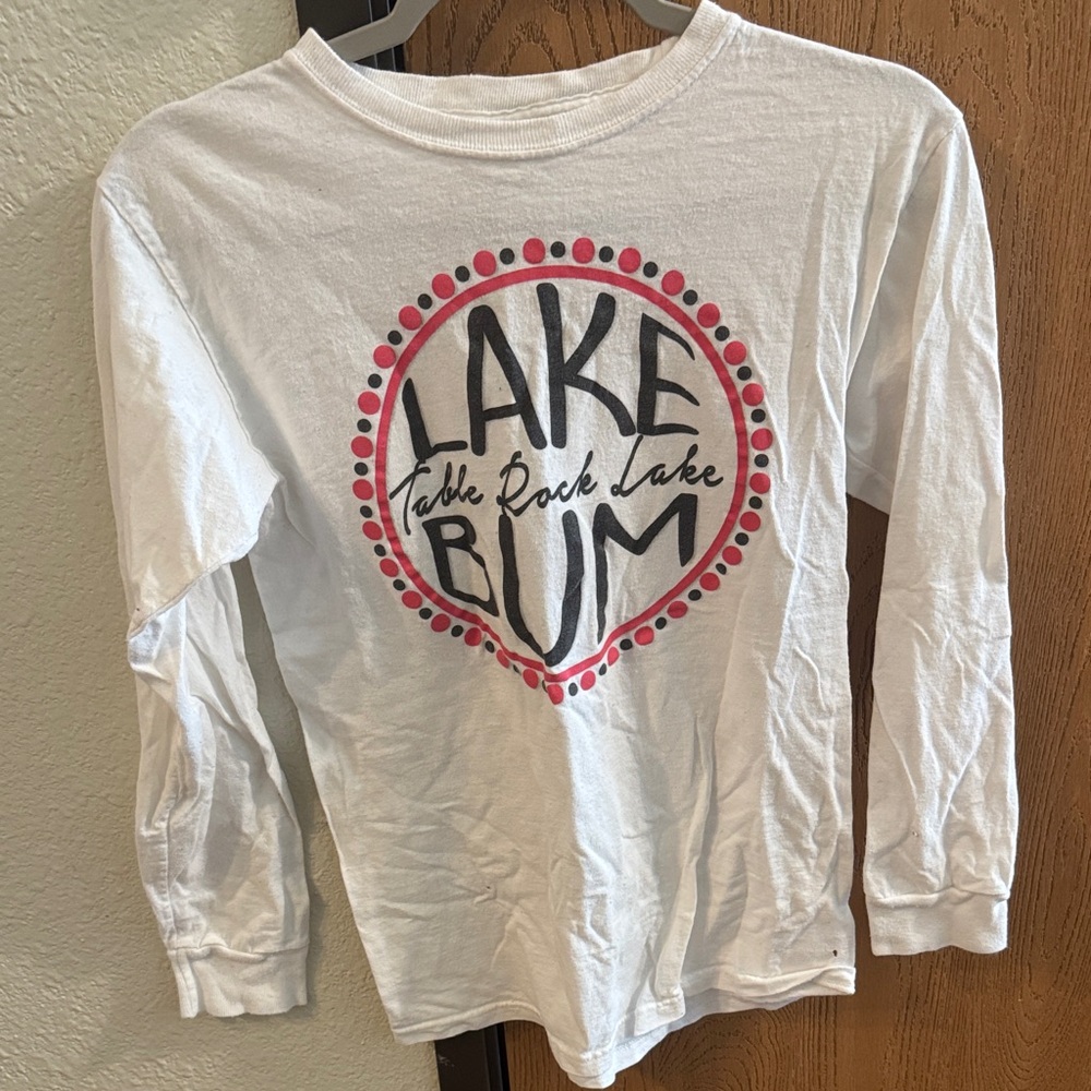 White Long Sleeve 'Lake Bum' Shirt